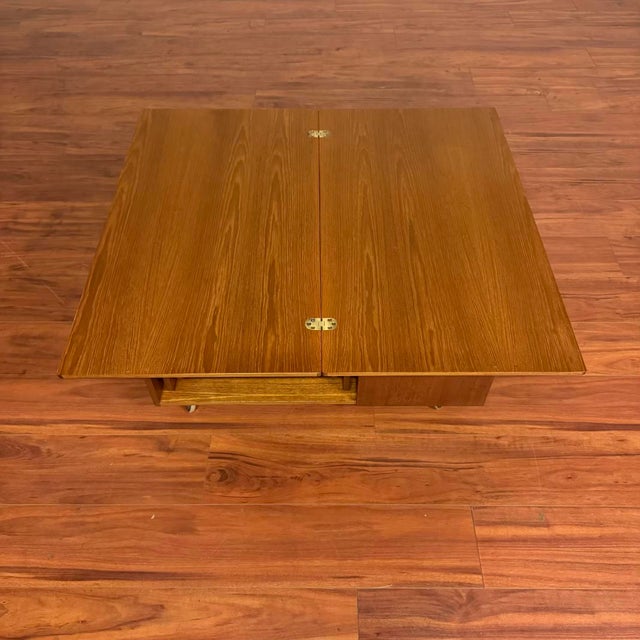 Brown A.h. McIntosh Teak Serving Bar Cart With Nesting Tables For Sale - Image 8 of 14