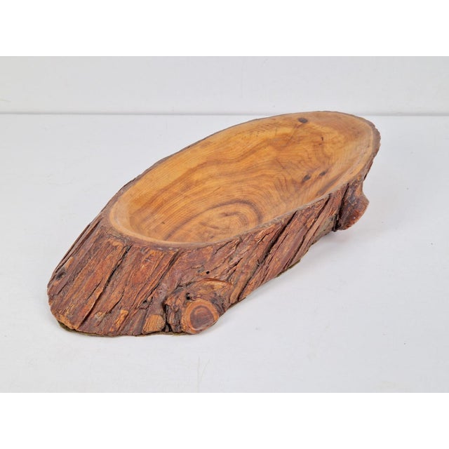 Vintage Brutalist Pine Tree Trunk Bowl, 1960s For Sale - Image 9 of 11