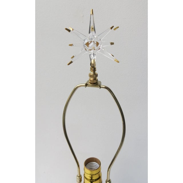 Mid-Century Modern Retro Modern Gold Leaf Tipped Lucite Starburst Table Lamp Finials, Crystal Clear, Large, Stunning Focal Point, by C. Damien Fox For Sale - Image 3 of 6