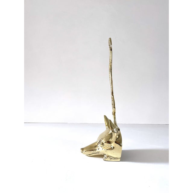 English Vintage Brass Fox Head Doorstop For Sale - Image 3 of 12