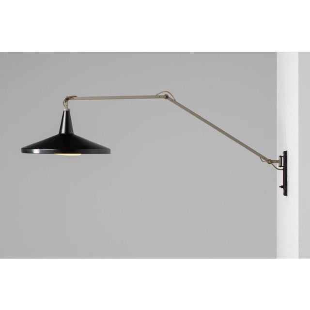Black Model 4050 Panama Wall Lamp by Wim Rietveld for Gispen, 1955 For Sale - Image 12 of 18