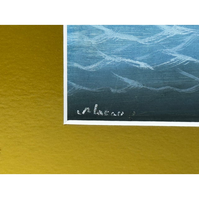 English Antique Colonial Nautical Painting Hong Kong School Gouache, Outbound Junk on the Pearl River, Hong Kong, Circa 1914 For Sale - Image 3 of 18