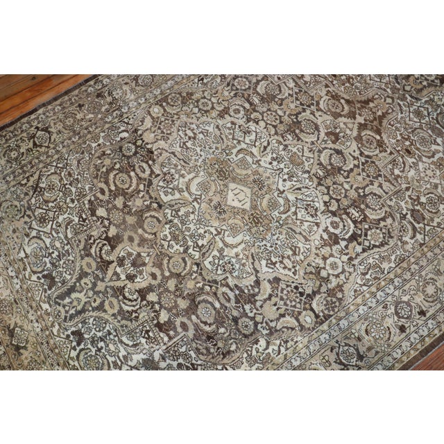 Antique Zabihi Collection Persian Malayer Brown Corridor Runner - 5'5" x 17'6" For Sale - Image 4 of 12