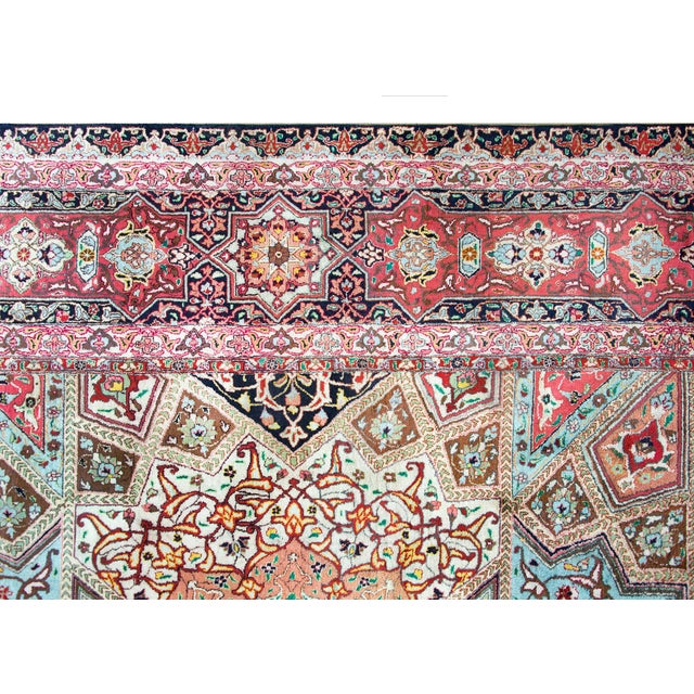 Textile Vintage Persian Qum Rug For Sale - Image 7 of 15