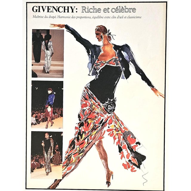 This is an unusual vintage fashion print. It features a Givenchy haute couture fashion design shown at the Paris Fashion...