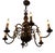 Six-Arm Chandelier in Brass For Sale