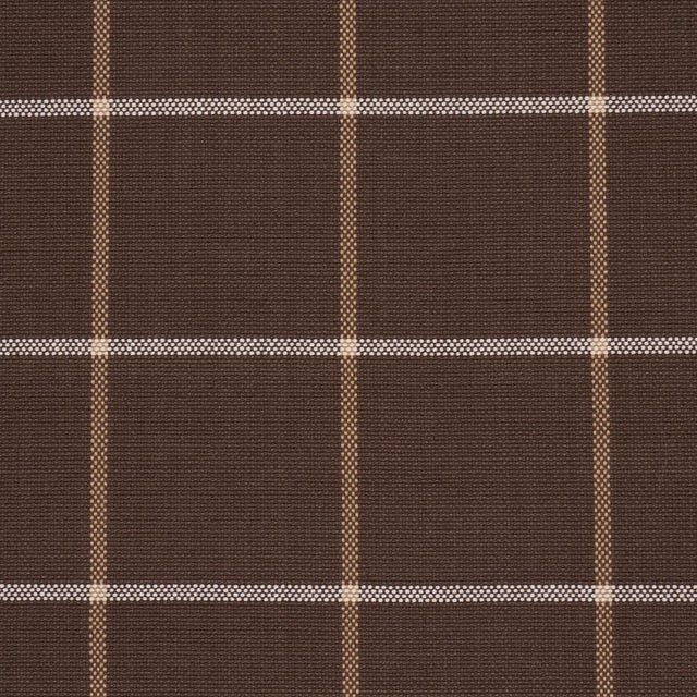 Contemporary SAMPLE - Schumacher X Mark D. Sikes Frannie Windowpane Fabric In Chocolate For Sale - Image 3 of 4