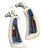 Native American Style Silver Tone/Lapis Geometric Earrings For Sale