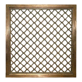 Bronze Grille Antique Criss Cross Rope Pattern For Sale
