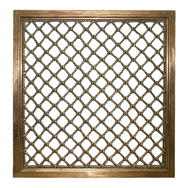 Bronze Grille Antique Criss Cross Rope Pattern For Sale