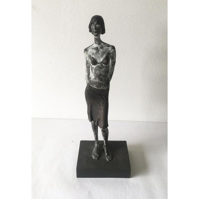 Italian Cast Lost Wax and Bronze Sculpture by Aron Demetz Guardando, 2004 For Sale - Image 3 of 18
