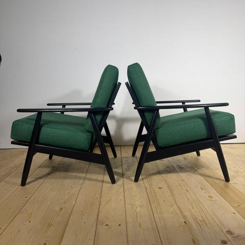 Vintage Danish Lounge Chairs in Teak and Fabric Seating, 1960s, Set of 2 For Sale - Image 6 of 6