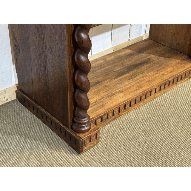 Antique Oak and Fir Wood-Paneled Bookcase, 1900s For Sale - Image 18 of 18