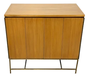 Paul McCobb for Calvin “Irwin Collection” Diminutive Bi-Fold Cabinet or Dry Bar