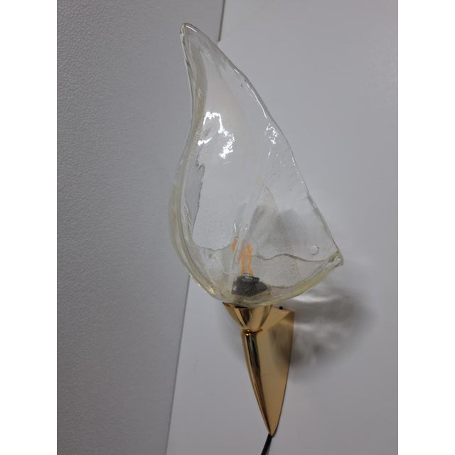 1980s Wall Lamps in Brass Structure and Murano Glass from La Murrina, 1980s, Set of 2 For Sale - Image 5 of 9
