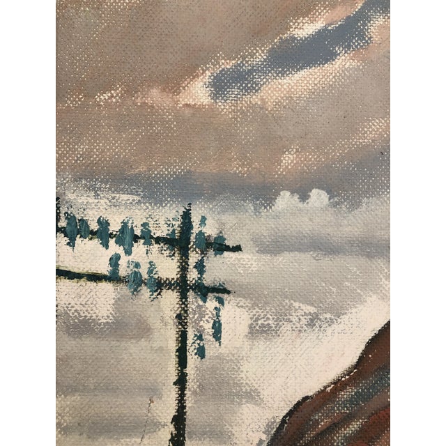 Percival Pernet, The Level Crossing and Salève, Oil on Wood, 1950s, Framed For Sale - Image 6 of 12