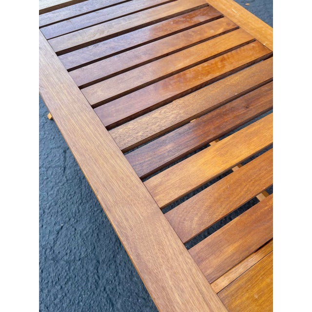 Mid Century Teak Folding Slatted Coffee or Occasional Table | Outdoor or Marine For Sale - Image 4 of 12