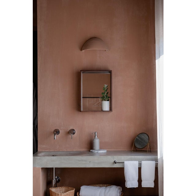 Contemporary Campo Minimalist Wall Mirror in Walnut by Filipe & Viricel For Sale - Image 3 of 5