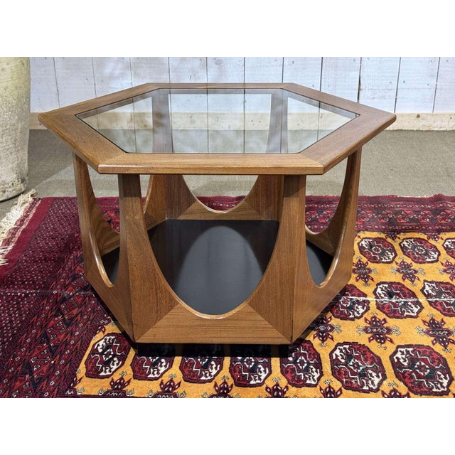 1970s Octagonal Side Table in Teak with Glass Top from G-Plan, 1970s For Sale - Image 5 of 10