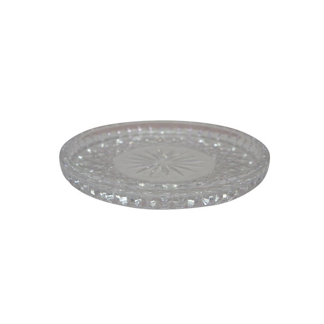 Modern Vintage Modern Waterford Lismore Crystal Round Vanity Trinket Dish Coaster Starburst For Sale - Image 3 of 16