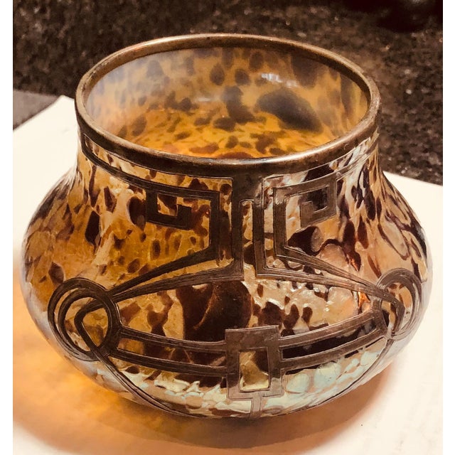 1910s Loetz Art Glass With Silver Overlay Vase For Sale - Image 12 of 12