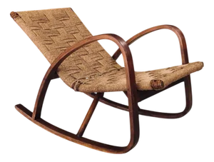 Mid-Century Rope Rocking Chair, Italy, 1950s