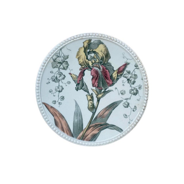 19th Century French Majolica Iris Jardiniere Onnaing For Sale - Image 9 of 13