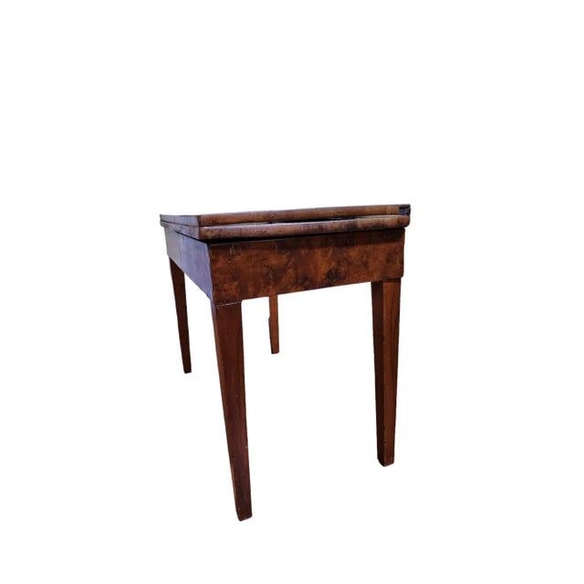 19th Century Biedermeier Walnut Flip Top Tea Table For Sale - Image 4 of 10