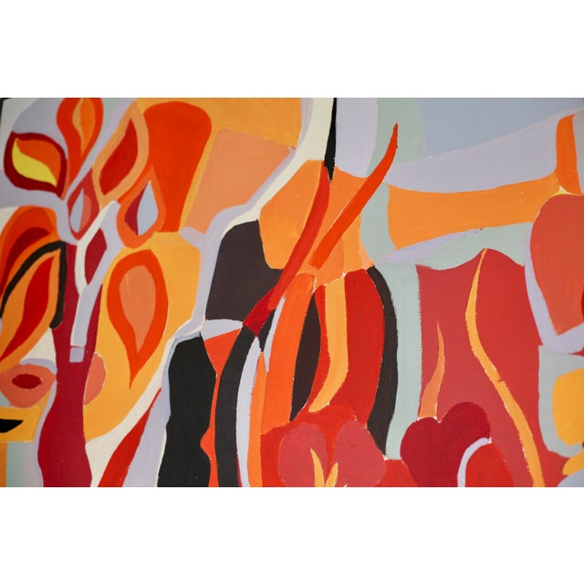 1970s Psychedelic Composition, 1970s, Canvas Painting For Sale - Image 5 of 15