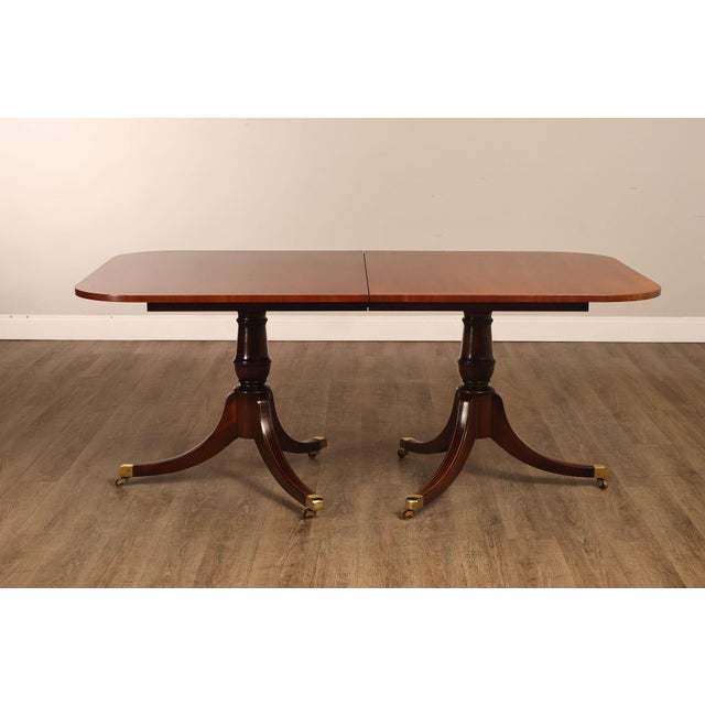 Federal Style Double Pedestal Mahogany Dining Table For Sale - Image 14 of 18