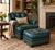 Vintage Thomas-Bain Leather Club Chair & Ottoman Set in Peacock Teal Green | Tufted Traditional Lounge Seating For Sale - Image 18 of 18