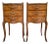 French Nightstands in Walnut with Flowers Marquetry and Bronze, 1940s, Set of 2 For Sale
