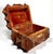 Antique European Tramp Art Keepsake Box With Red Velvet and Brass Details For Sale - Image 4 of 7
