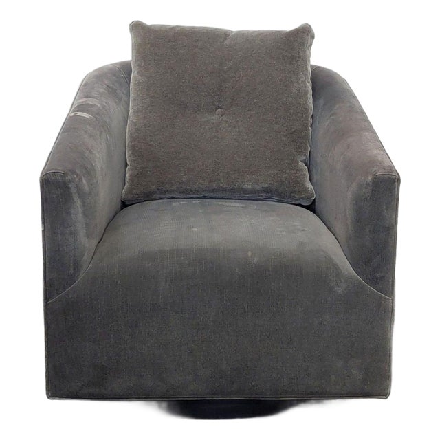 Fairfield Chair Co. Coco Grande Modern Gray Swivel Lounge Chair For Sale