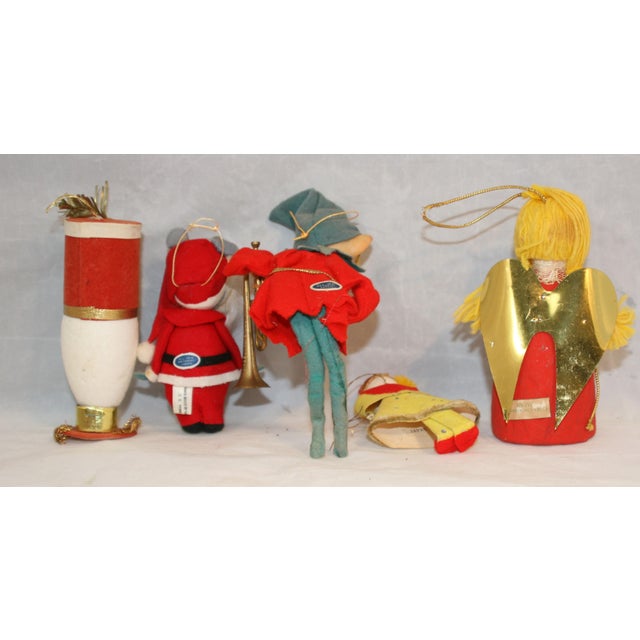 Red Mid Century Hanging Christmas Ornaments Set of 15 For Sale - Image 8 of 14