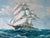 1970s 1970s Vintage Sailing Ship Seascape Oil on Canvas Painting, Framed For Sale - Image 5 of 12
