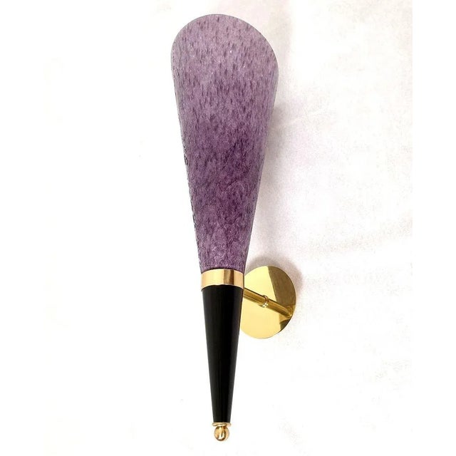 Purple Murano Glass Sconces, by Mila Schon Italy 1970s, Mid Century Modern For Sale In Dallas - Image 6 of 12
