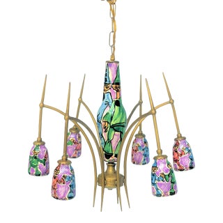 Mid Century Modern Italian DeSimone Style Chandelier For Sale