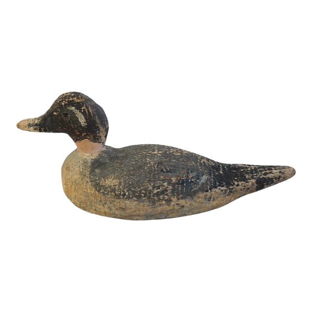 Antique Rustic Primitive Farmhouse Carved Duck Decoy For Sale