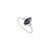 Contemporary Vintage 14k Gold Deep Blue Sapphire & Diamond Navette Ring Size 5 For Sale - Image 3 of 13