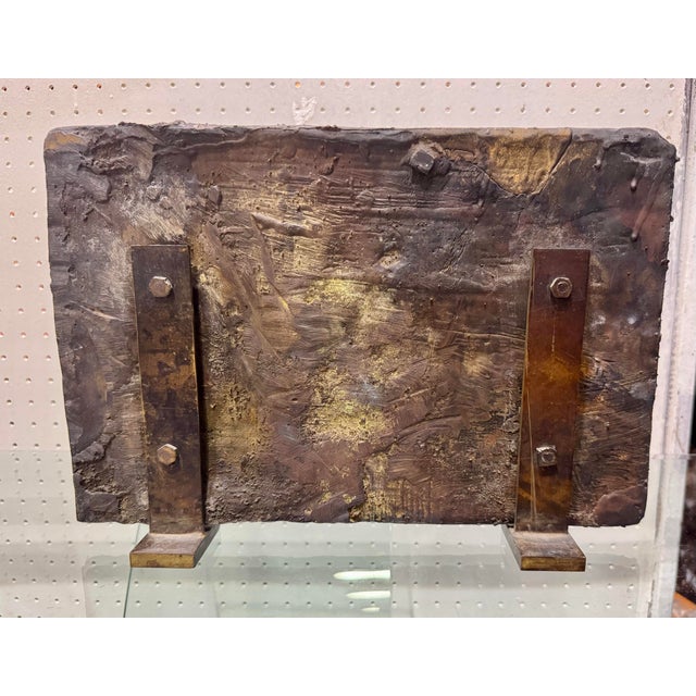 Bronze Late 20th Century Mid Century Vintage Modern Abstract Brutalist Bronze Signed Dated Sculpture For Sale - Image 8 of 8