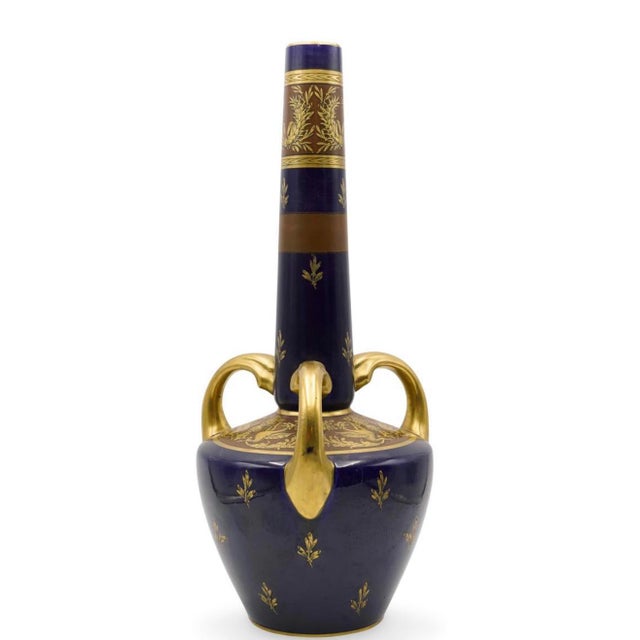 Late 19th Century Antique French Faience De Tours Porcelain Vase For Sale - Image 5 of 8