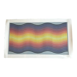 Vintage Jurgen Peters Signed Dated Lithograph “Rainbow Waves” For Sale