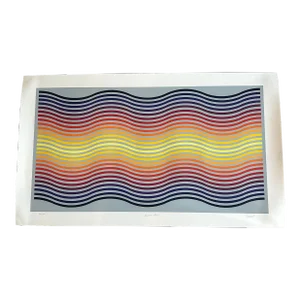 Vintage Jurgen Peters Signed Dated Lithograph “Rainbow Waves”