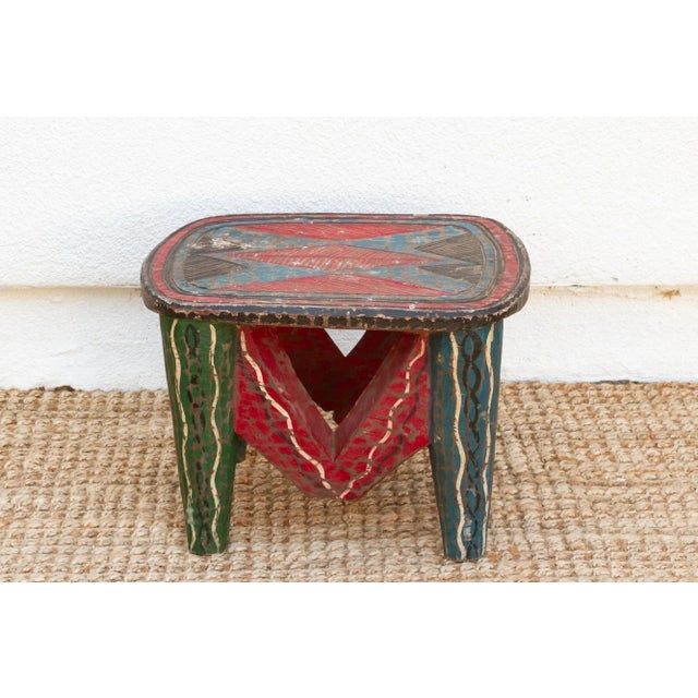 Tribal Handcarved Nupe Fiesta Small Table For Sale - Image 3 of 7
