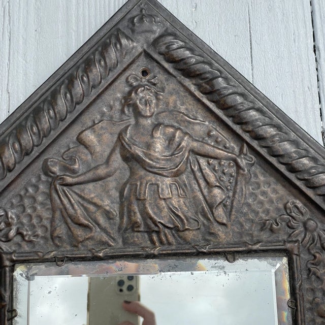 Rare Antique 19th C. Victorian Novelty Advertise Metal Mirror Regent MFG Chicago For Sale - Image 16 of 18