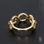 Contemporary 14k Yellow Gold Chain-Link Ring With Accent Diamonds - Size 6.25 For Sale - Image 3 of 4