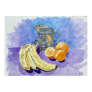 1980s Martha Stiles Fruit Still Life Painting