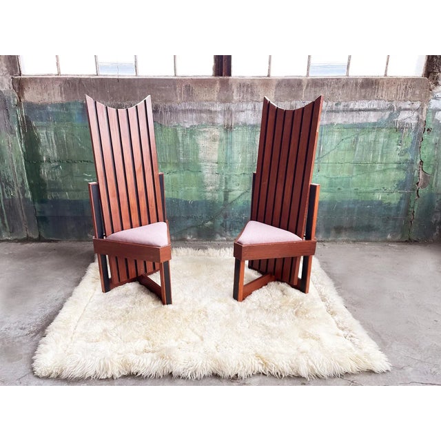 1970s Frank Lloyd Wright Style Studio Craft Mid Century Triange / Tripod Accent Chair- Sold Individually For Sale - Image 5 of 9