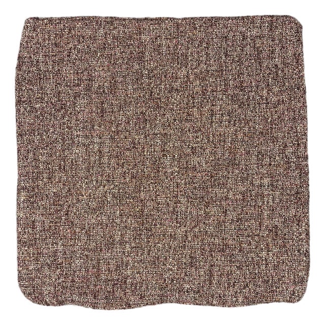 Handmade Designer Fabric Pillow Cover 22x22 Burgundy Brown Textured Weave New For Sale